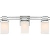 Possini Euro Design Bennett Modern Wall Light Chrome Hardwire 22" 3-Light Fixture Etched White Opal Glass for Bedroom Bathroom Vanity Reading Hallway - image 3 of 4