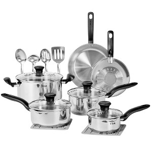 T-Fal Simply Cook 16pc Stainless Steel Cookware Set - 1 of 4