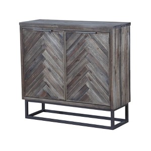 Alvara Court 2 Door Cabinet Brown - Treasure Trove Accents: Mid-Century Modern, Adjustable Shelves - 1 of 4