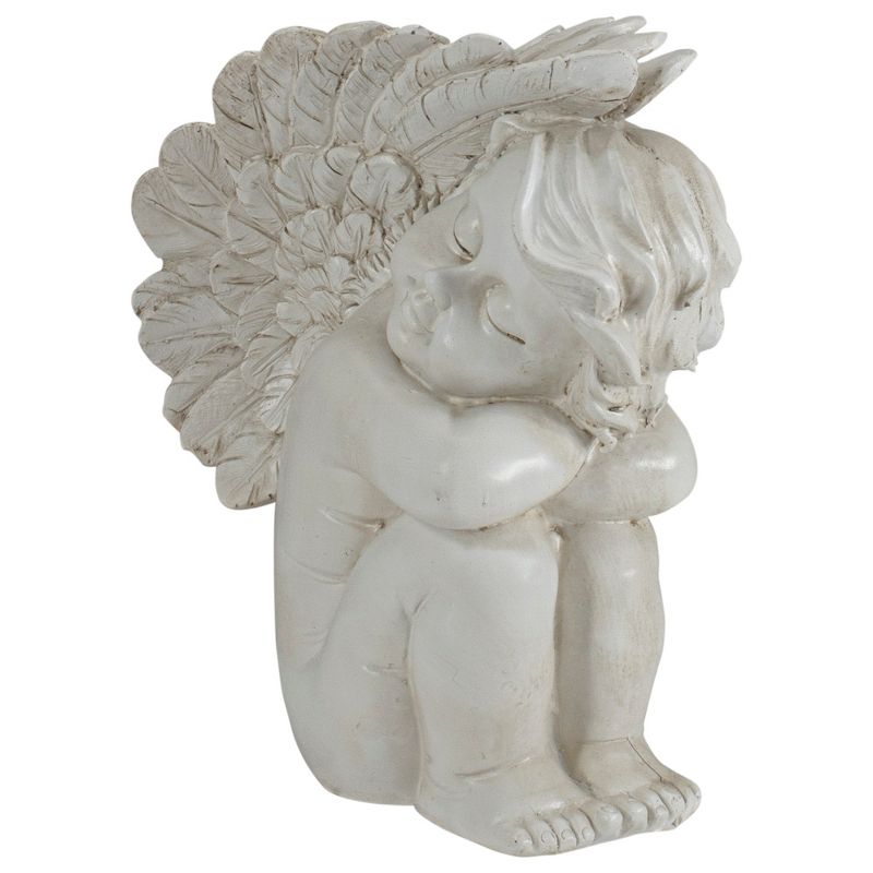 Northlight 7.25" Ivory Right Facing Sleeping Cherub Angel Outdoor Garden Statue, 3 of 6