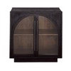 Treasure Trove Accents 2 Door Cabinet Nightshade Black: Solid Mango, Glass Inset, No Assembly Required - 2 of 4