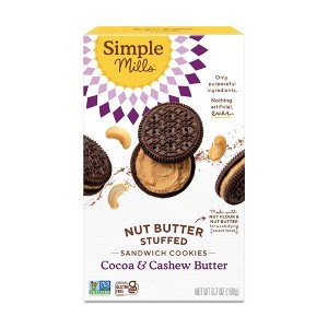 Simple Mills Gluten Free Cocoa & Cashew Crème Sandwich Cookies - 6.7oz - 1 of 4