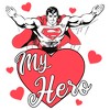 Juniors Womens Superman Valentine's Day My Hero T-Shirt - 2 of 4