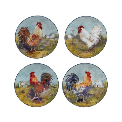 Rooster Meadow Multicolor Ceramic 16-Piece Dinnerware Set