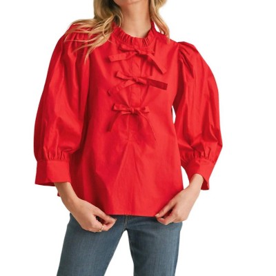 Women's Solid Bow Ties Top - Jodifl