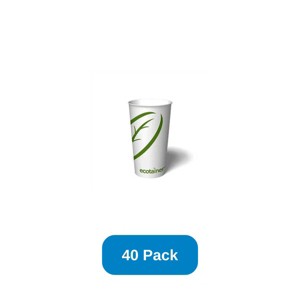 ecotainer 20 oz ectotainer Hot Cup Compostable PLA Lined Made in USA - Pack of 40 - 1 of 3