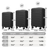 NAYSAYE Luggage Sets 3Piece Set 20Inch 24Inch 28Inch ABS Spinner Wheel Suitcase with Combination Lock for Travel, Black, 19.3"*11.4"*29.5" - 4 of 4