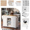 NicBex 5 Drawer Rolling Kitchen Island Cart with 1 Cabinet and 3 Open Shelves,Kitchen Island on Wheels with Towel Rack,Island Table for Kitchen - 4 of 4