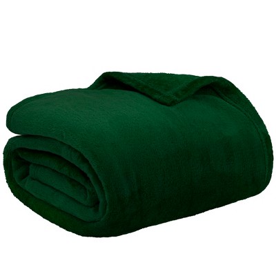 Emerald Green Fleece Throw Blanket for Sofa and Bed