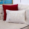 TopComfy Support Pillow Nneka Let It Snow Ivory Velvet Lumbar Pillow for Holiday Decor, White, 17"*17"*10" - 2 of 4