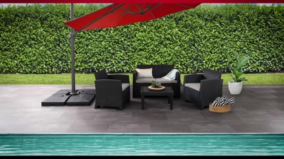 Heavy Duty Round Gray Metal Patio Umbrella Base