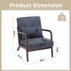 HOMEFUN Mid Century Modern Upholstered  PU Leather Wooden Frame Accent Armchair with Pillow and Cushion - 3 of 4