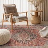 World Rug Gallery Valora Red Vintage Medallion Washable Low-Pile Indoor Area Rug with Non-Slip Backing - 2 of 4