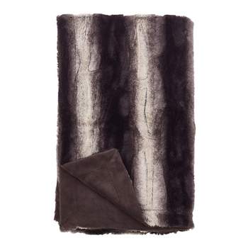 50"x60" Animal Print Design Soft Plush Faux Fur Throw Blanket Black - Saro Lifestyle