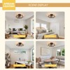 Ludomide 20" Flush Mount Ceiling Fan with Lights & Remote, Black Farmhouse Industrial Rustic Low Profile Fan for Bedroom, Kitchen & Living Room - 3 of 4