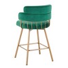 MAYEERTY 26 Counter Height Bar Stools Set of 2 180 Swivel Upholstered Green Metal Legs Kitchen Island - 3 of 4