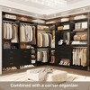Besiost Set of 4 Closet Organizer System with Wood Drawers, 104-In Freestanding Wardrobe with Mirror and Hanging Rods - 3 of 4
