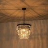 C Cattleya 5-Light Black Modern Tiered Flush Mount with K9 Crystal - 3 of 4