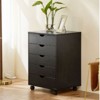 SEVOBAL Utility Storage Drawers 5 Drawers Premium Mobile Storage Chest, Elegant Multi Organizer with Wheels for Living Room, Black, 18.7"*15.7"*25.3" - 2 of 4