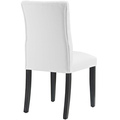 White Faux Leather Tufted Parsons Dining Chair