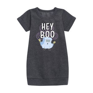 - SpongeBob SquarePants - Hey Boo Graphic Short Sleeve Fleece Dress - 1 of 4