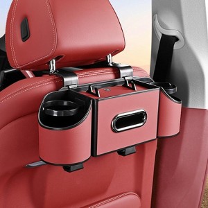 4-in-1 Back Seat Car Organizer with Cup Holders & Tissue Box, Napkin Holder Storage for Phones & Snacks - 1 of 4