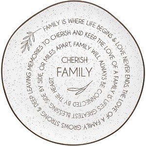 Pavilion Gift Company - Cherish Family - 10.5" Ceramic Plate - Dining Plates - 1 of 4
