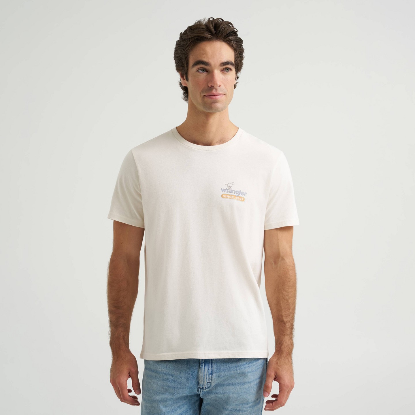 Мужская футболка Wrangler Cowboy Cut Graphic T-Shirt - White, цвет: Белый — фото 1