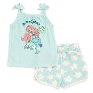 Disney Minnie Mouse Princess Ariel Girls Tank Top and Active Retro Dolphin Shorts Toddler to Big Kid - 1 of 4