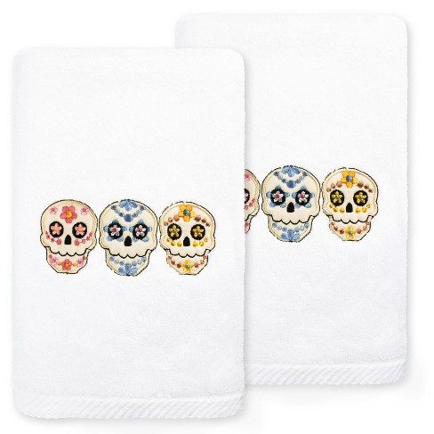 Personalized Gothic Skull Cotton Tea Towel Gift Set | Personalized Kitchen  Hand Towel