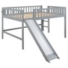 PAGED Twin Size Loft Bed Modern Simple Pine Bed Frame with Guardrail, Slide and Ladder for Bedroom, Space Saving - 3 of 4