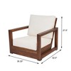 Christopher Knight Home Yena Contemporary Outdoor Acacia Wood 4 Seater Chat Set with Cushions - 3 of 4