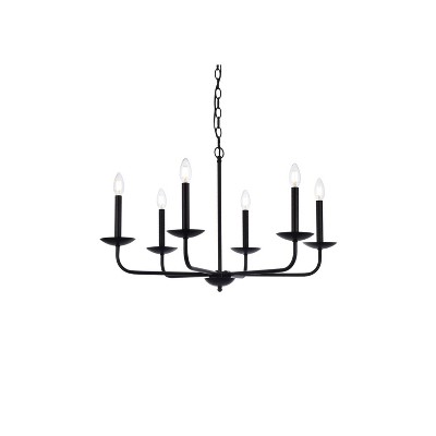 Cohen Elegance Adjustable 6-Light Black Steel Pendant