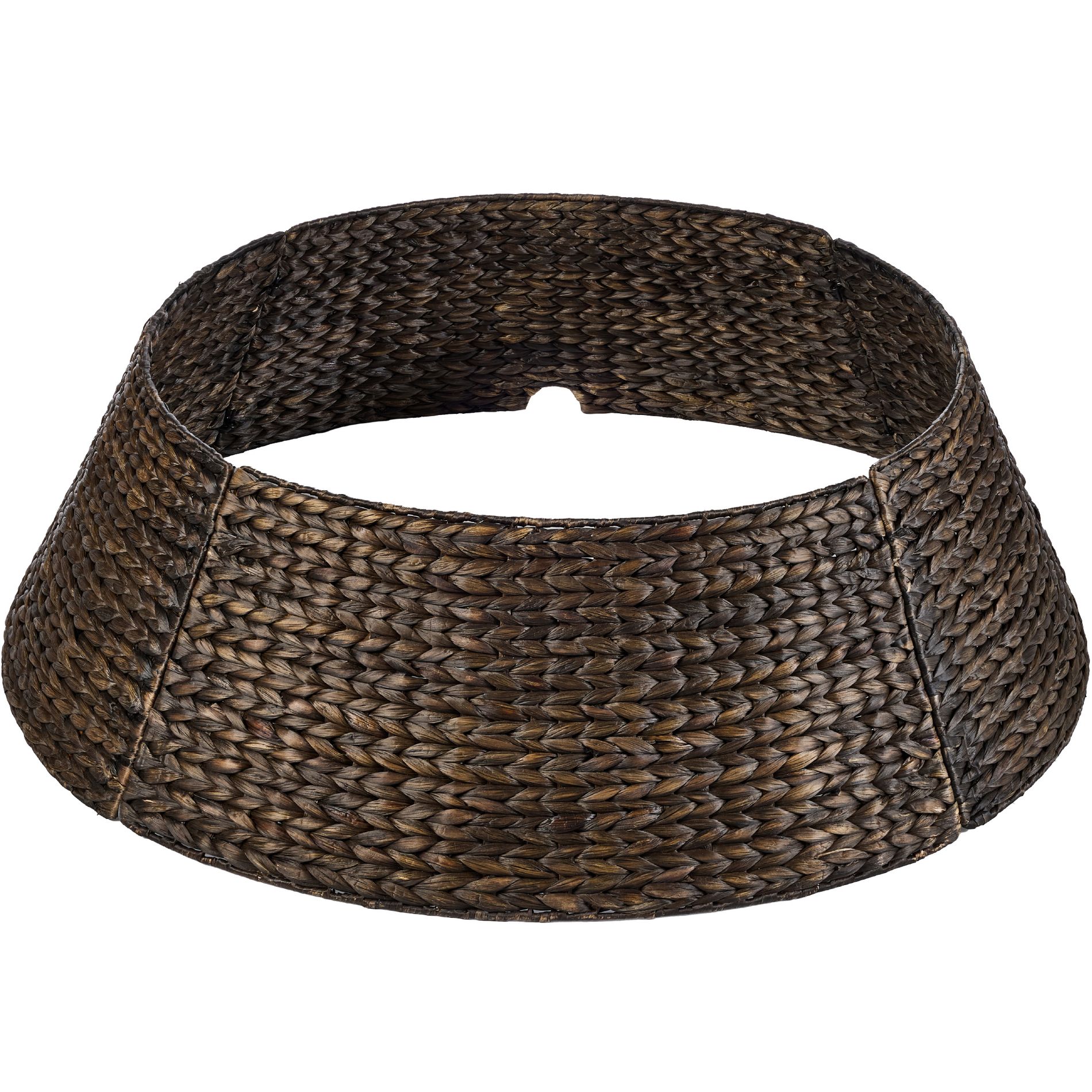 Best Choice Products 24in Woven Hyacinth Christmas Tree Collar, Tree Skirt Accessory w/ Cord Cut-Out