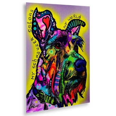 Dean Russo 'My Schnauzer' Floating Brushed Aluminum Art