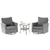 Sonkuki 3-Piece Patio Chair Set Swivel Rocking Chair Set Side Table Suiting Backyard, Poolside and Patio - 2 of 4