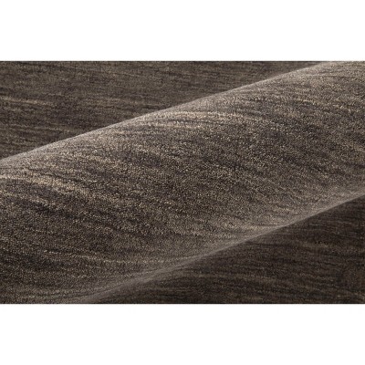 Charcoal Gray Hand-Loomed Wool Runner Rug 2'6" x 8'