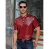 Clearlove Shirts Shiny Sequins Short Sleeve Party Polo Shirt Hipster Nightclub Prom Costume T-Shirt Men's 70s - 4 of 4
