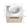 NicBex Floating Bathroom Vanity with 4 Styles Ceramic Basin,Bathroom Sink Vanity with Soft Close Doors,Bathroom Sink Cabinet for Bathroom,Oak - 3 of 4