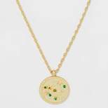 Beloved + Inspired 14K Gold Dipped Disc with Stones Pendant Necklace - Gold