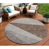 Gray Silver And Taupe Geometric Washable Indoor Outdoor Area Rug - 2 of 4