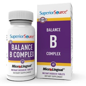 Superior Source B Complex with Folic Acid & Biotin | Instant Dissolve MicroLingual Tablets | Energy & Heart Support | 60 Ct - 1 of 4