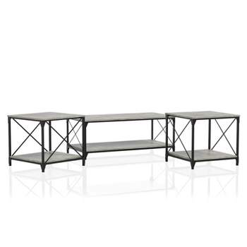 3pc Rosslea Coffee Table and 2 End Tables Set Black/Gray - HOMES: Inside + Out