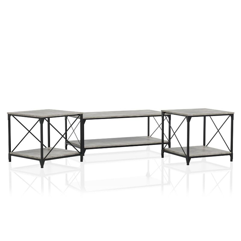 3pc Rosslea Coffee Table and 2 End Tables Set Black/Gray - HOMES: Inside + Out, 1 of 7
