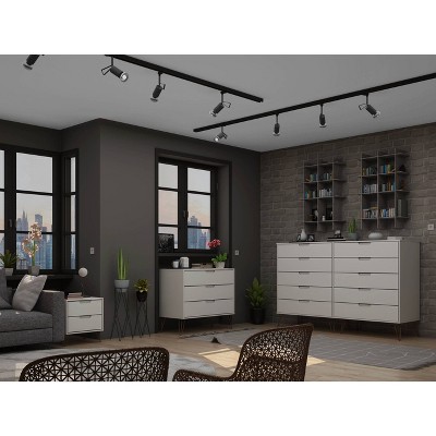 Mid-Century Modern White Rockefeller 3-Piece Bedroom Set