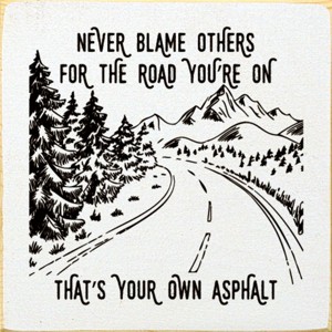 Slickblue Funny Road Quote Wood Sign – Rustic Humor Decor for Wall or Shelf – 7x7 Inches, 10 Color Options - 1 of 3