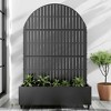 Lirago 6 ft. H x 4 ft. W Metal Planter Box privacy screen Garden Bed with Trellis and Wheels - Black - 2 of 4