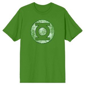 Green Lantern Distressed Logo Men's Green T-Shirt - 1 of 2