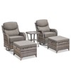 Outdoor Swivel Rocker Chair with 6 Inch Thick Cushion 2 in 1 Porch Glider Swivel Chair - Wicker Patio Furniture Patio Swivel Glider Seating - 3 of 4