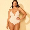 Women's Crepe Beaded Plunge Cheeky Coverage One Piece Swimsuit - Shade & Shore™ - 4 of 4